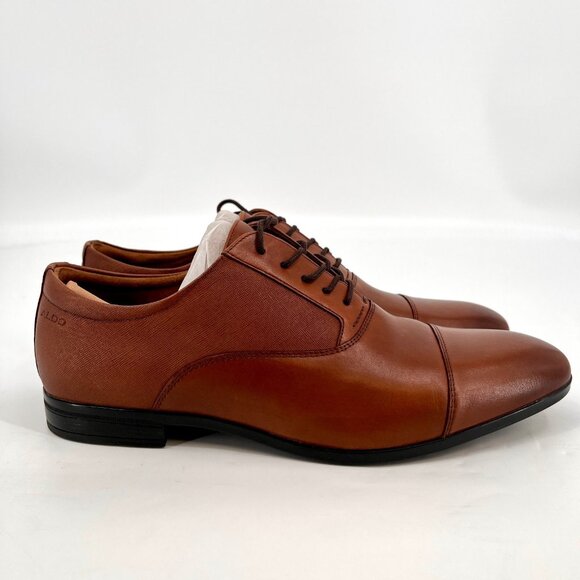 Aldo Stan Oxford Dress Shoes Size 9.5 Tan Cap Toe Lace Up Leather Upper main image 11